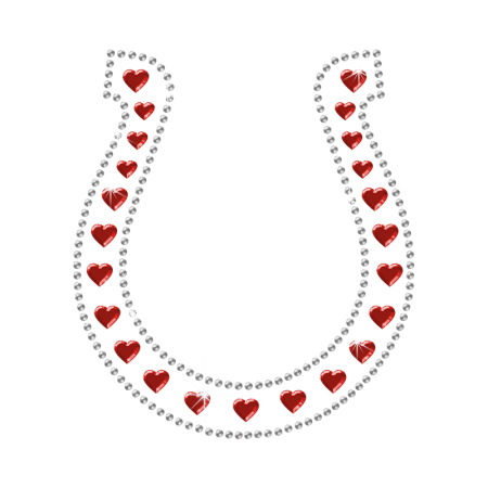 Sweetheart Horseshoe Rhinestone Iron On Motif