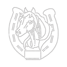 Clear Iron on Horseshoe Rhinestone Transfer