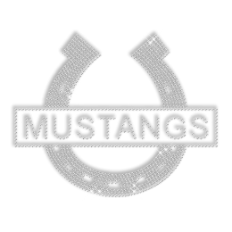 Shining Rhinestone Iron on Mustangs Horseshoe Motif for Shirts