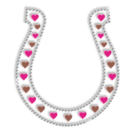 Shining Nailhead Iron on Hearts in Clevis Motif for Clothes