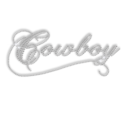 Hot Pure Crystal Word of Cowboy Hotfix Rhinestone Pattern