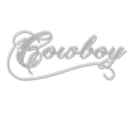 Hot Pure Crystal Word of Cowboy Hotfix Rhinestone Pattern