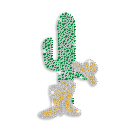 Shining Cactus Iron on Rhinestone Transfer for T-shirt