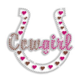 Pretty Cowgirl Cleuis Hotfix Rhinestone Transfer Design