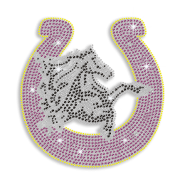 Purple Cleuis with Horse Iron-on Rhinestone Transfer