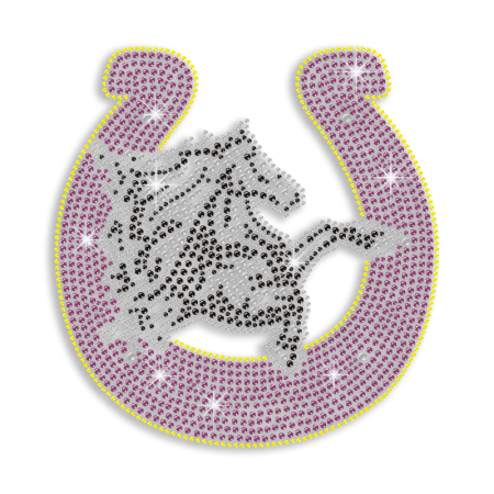 Purple Cleuis with Horse Iron-on Rhinestone Transfer