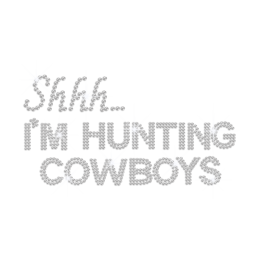 Crystal I\'m Hunting Cowboys Iron-on Rhinestone Transfer