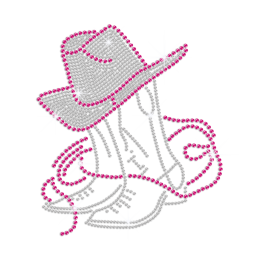 Cowgirl Boots & Hat Iron-on Rhinestone Transfer