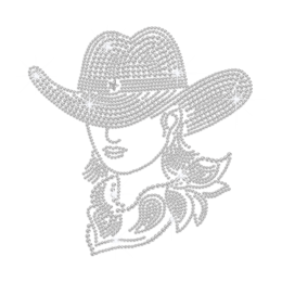 Crystal Cowgirl Iron on Rhinestone Transfer