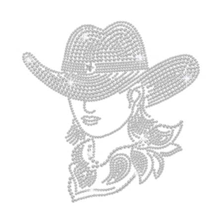 Crystal Cowgirl Iron on Rhinestone Transfer