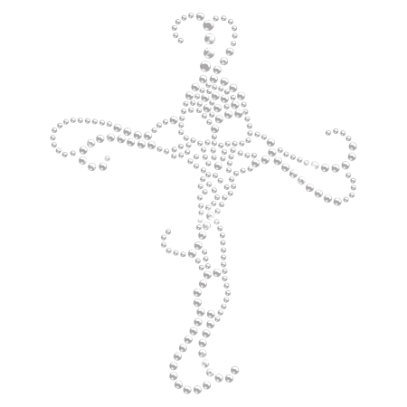 Clear Crystal Cross Rhinestone Iron ons