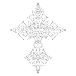 Clear Stone Iron on Cross Motif for t shirt