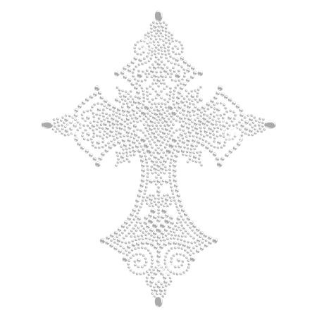 Clear Stone Iron on Cross Motif for t shirt
