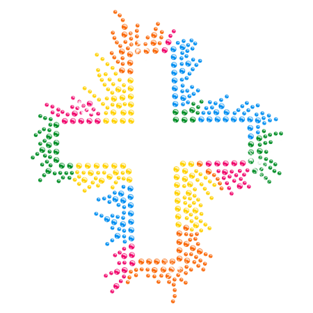 Colorful Cross Hot-fix Bling Transfer for Clothing