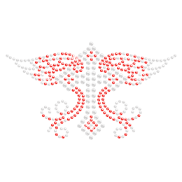 Cross with Wing Hot-fix Rhinestone Pattern