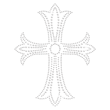 Clear Crystal Iron on Cross Motif for t shirt