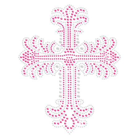 Hot-fix Cross Rhinestone and Rhinestud Motif