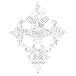 Iron on Fleur-de-lis Cross Rhinestone Transfer