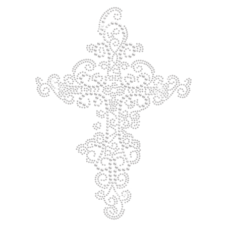 Exquisite Cross Iron on Strass Motif for Clothing