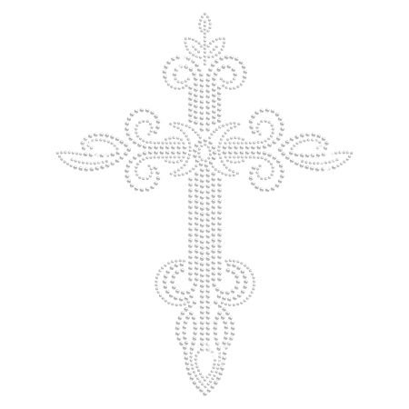 Clear Cross Hot-fix Rhinestone Transfer