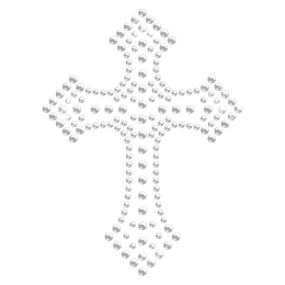 Clear Crystal Cross Hotfix Motif Design for Clothing