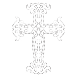 Crystal Iron on Cross with Starburst Design for t shirt