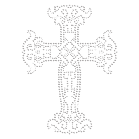 Crystal Iron on Cross with Starburst Design for t shirt