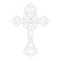 Rhinestone Iron on Cross Design for t shirt