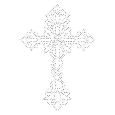 Rhinestone Iron on Cross Design for t shirt