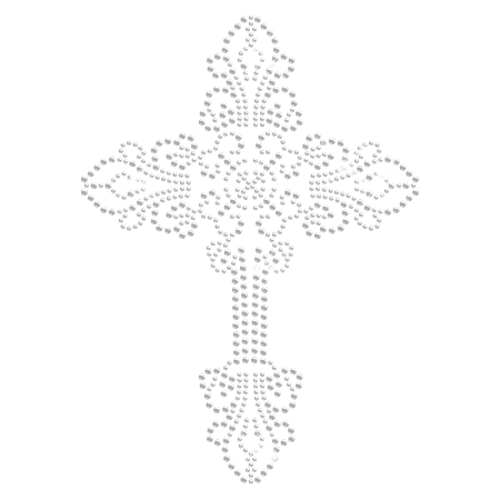 Shinning Crystal Iron on Cross Transfer Design