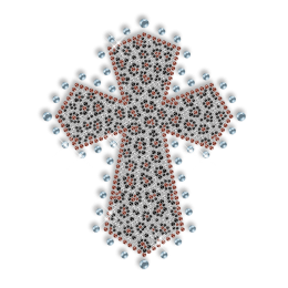 Rhinestone Colorful Cross Hot Fix Pattern