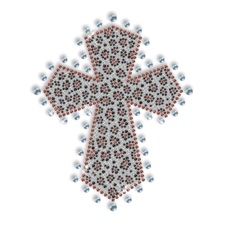 Rhinestone Colorful Cross Hot Fix Pattern