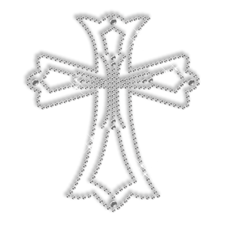 Crystal Simple Cross Hot Fix Rhinestone Motif