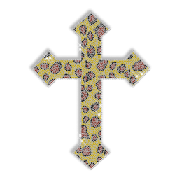 Lepord Cross Rhinestone Hot Fix Design