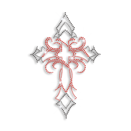 Classic Elegant Cross Iron-on Rhinestone Transfer
