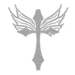 Crystal Blessing Cross Iron-on Rhinestone Transfer