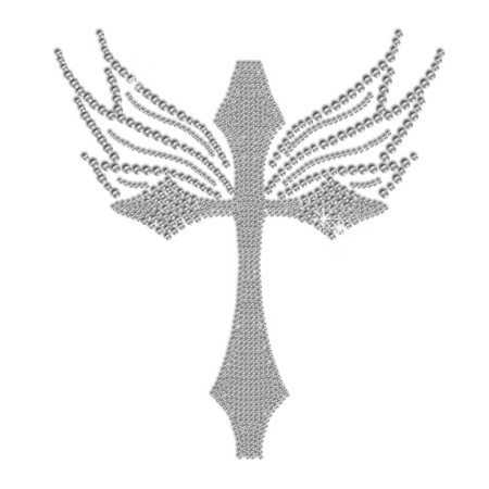 Crystal Blessing Cross Iron-on Rhinestone Transfer