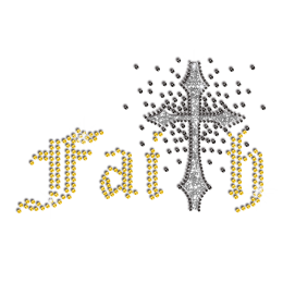 Bling Faith Cross Iron-on Glitter Rhinestone Transfer