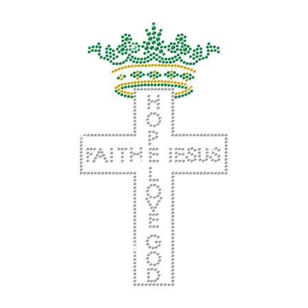 Bling Cross Iron on Rhinestone Transfer Motif