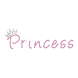 Hot Fix Rhinestone Princess Transfer Design