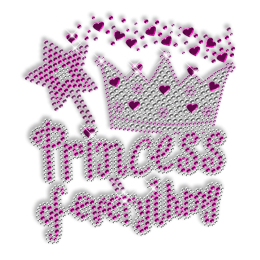 Rhinestud Pinky Crown Princess Iron on Transfer