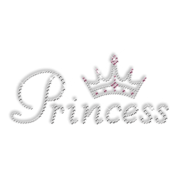 Crystal Rhinestone Crown Princess Iron on Design