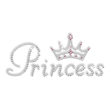 Crystal Rhinestone Crown Princess Iron on Design