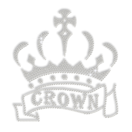 Cheap Pure Crystal Crown Iron on Motif for Shirts