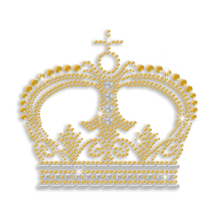 Golden Crown Iron-on Nailhead Rhinestone Transfer Deisgn