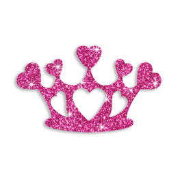 Cute Pink Crown Glitter Iron-on Transfer Motif