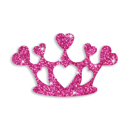 Cute Pink Crown Glitter Iron-on Transfer Motif