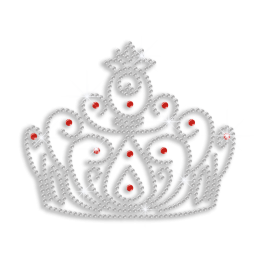 Crystal Crown with Rubies Iron on Rhinestone Transfer