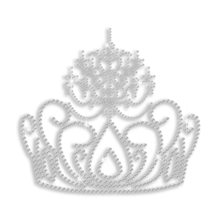 Elegant Crystal Crown Iron-on Rhinestone Transfer