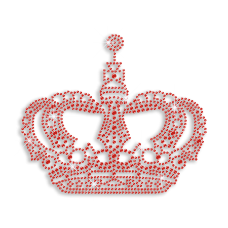 Ruby Crown Iron-on Rhinestone Transfer Design